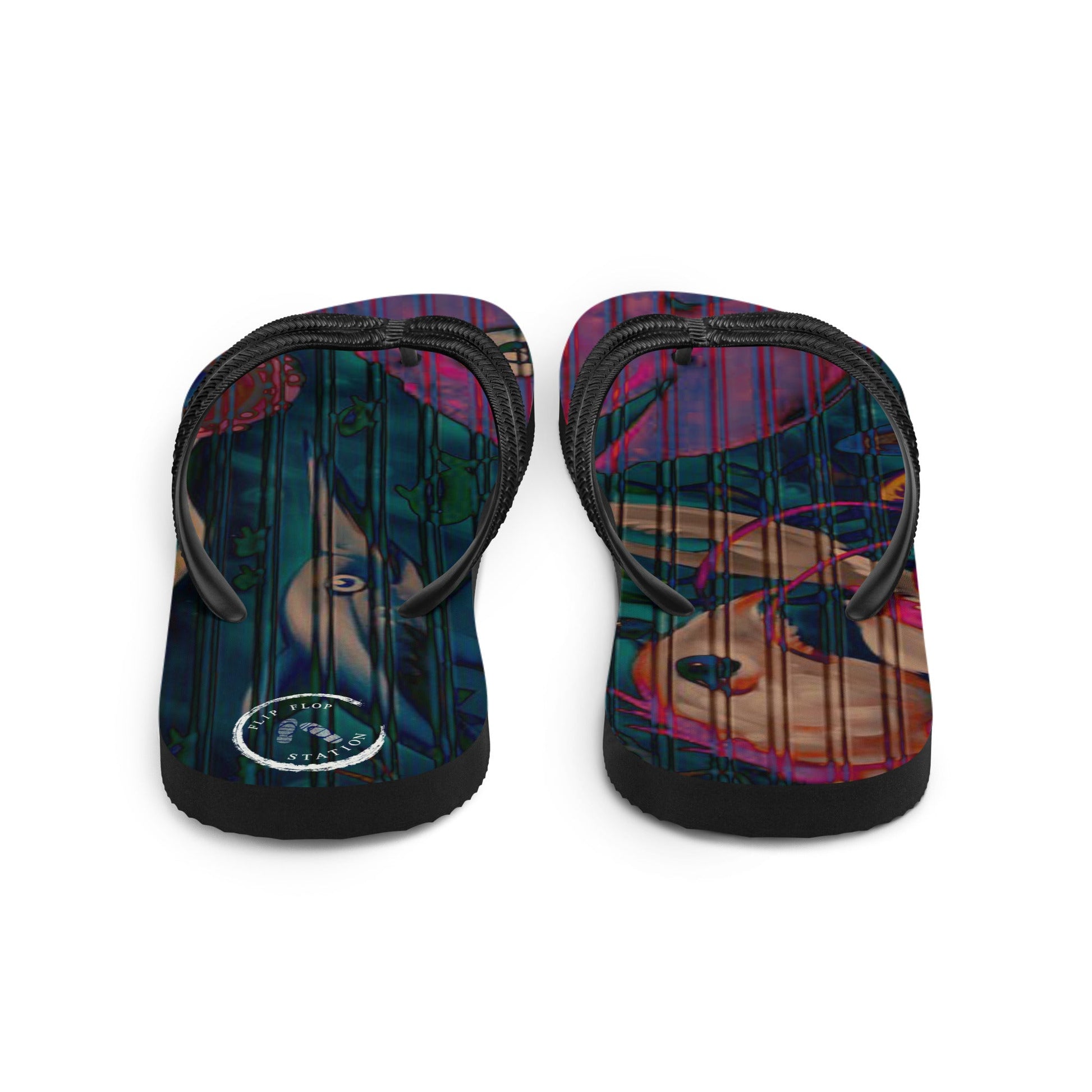 Fish Graffiti Flip-Flops