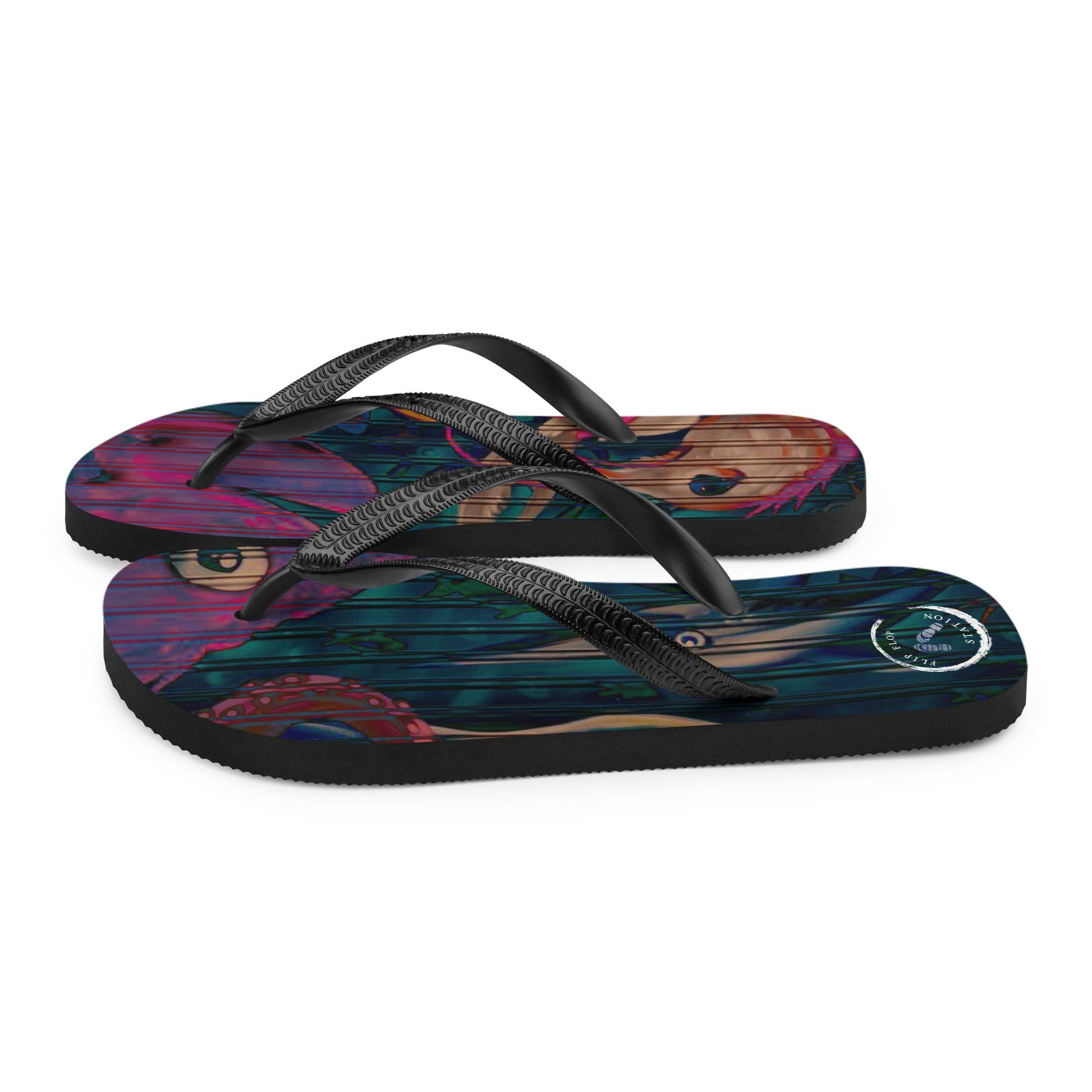 Fish Graffiti Flip-Flops