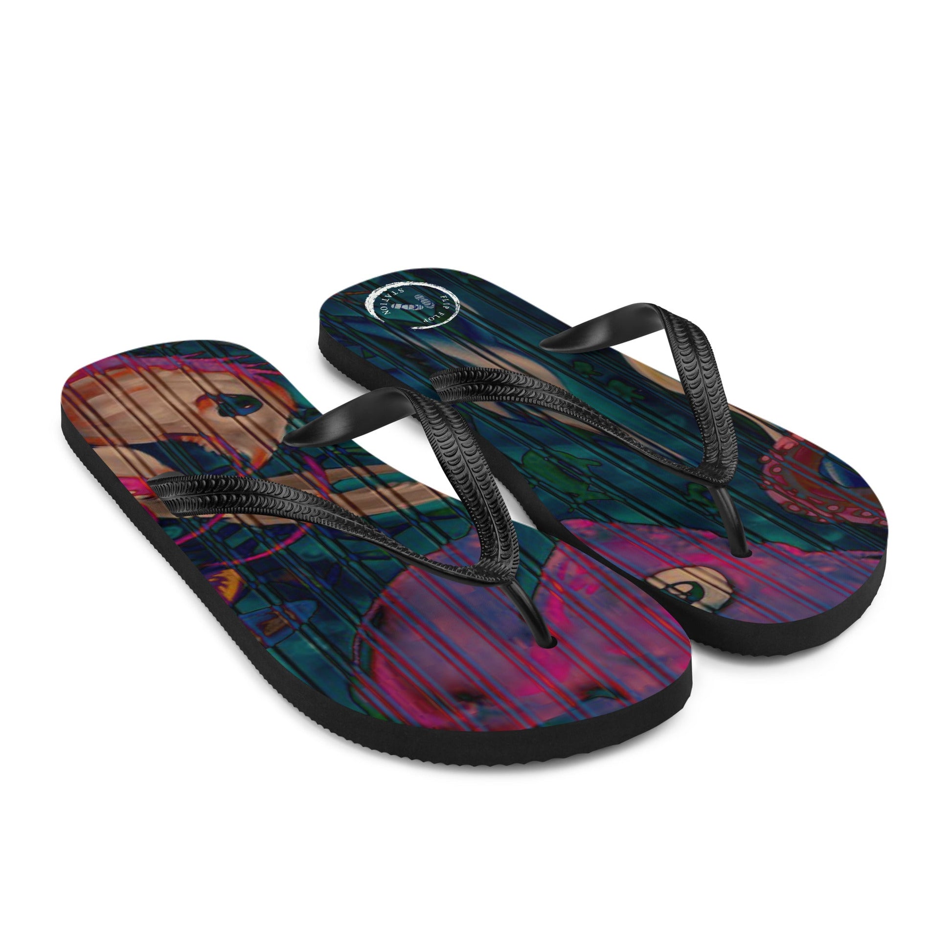 Fish Graffiti Flip-Flops