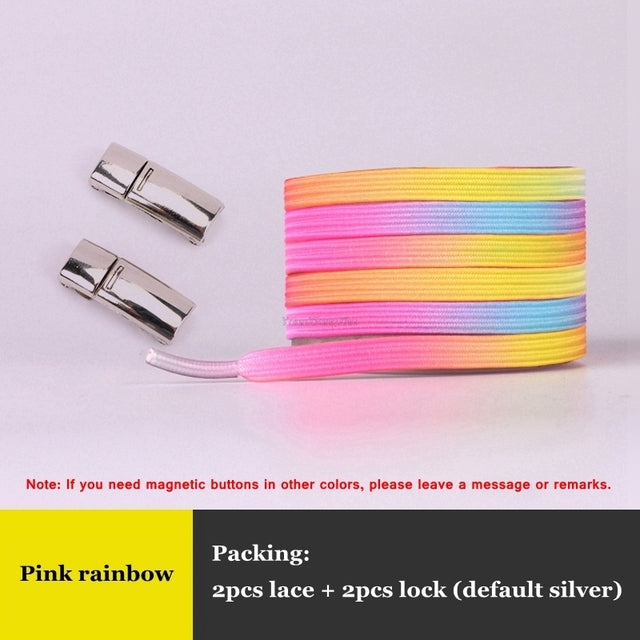 Tie-me-not Rainbow Magnetic Lock Shoelaces