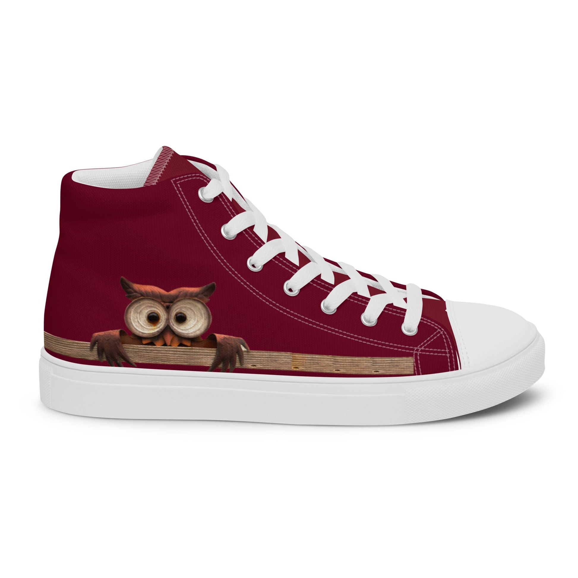 A Curious Owl high top canvas shoes