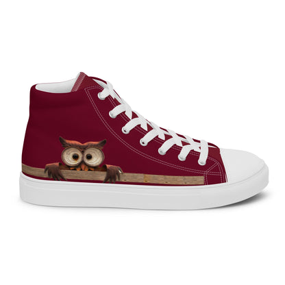 A Curious Owl high top canvas shoes