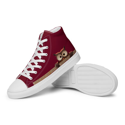 A Curious Owl high top canvas shoes