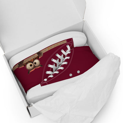 A Curious Owl high top canvas shoes