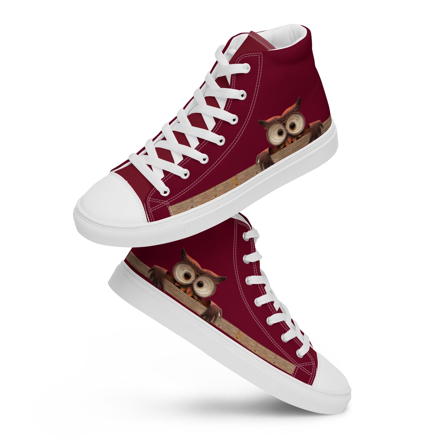 A Curious Owl high top canvas shoes