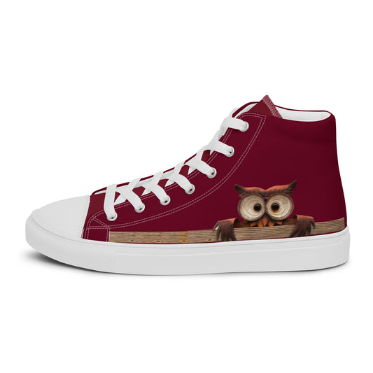 A Curious Owl high top canvas shoes