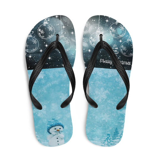 A Giggling Snowman Flip-Flops