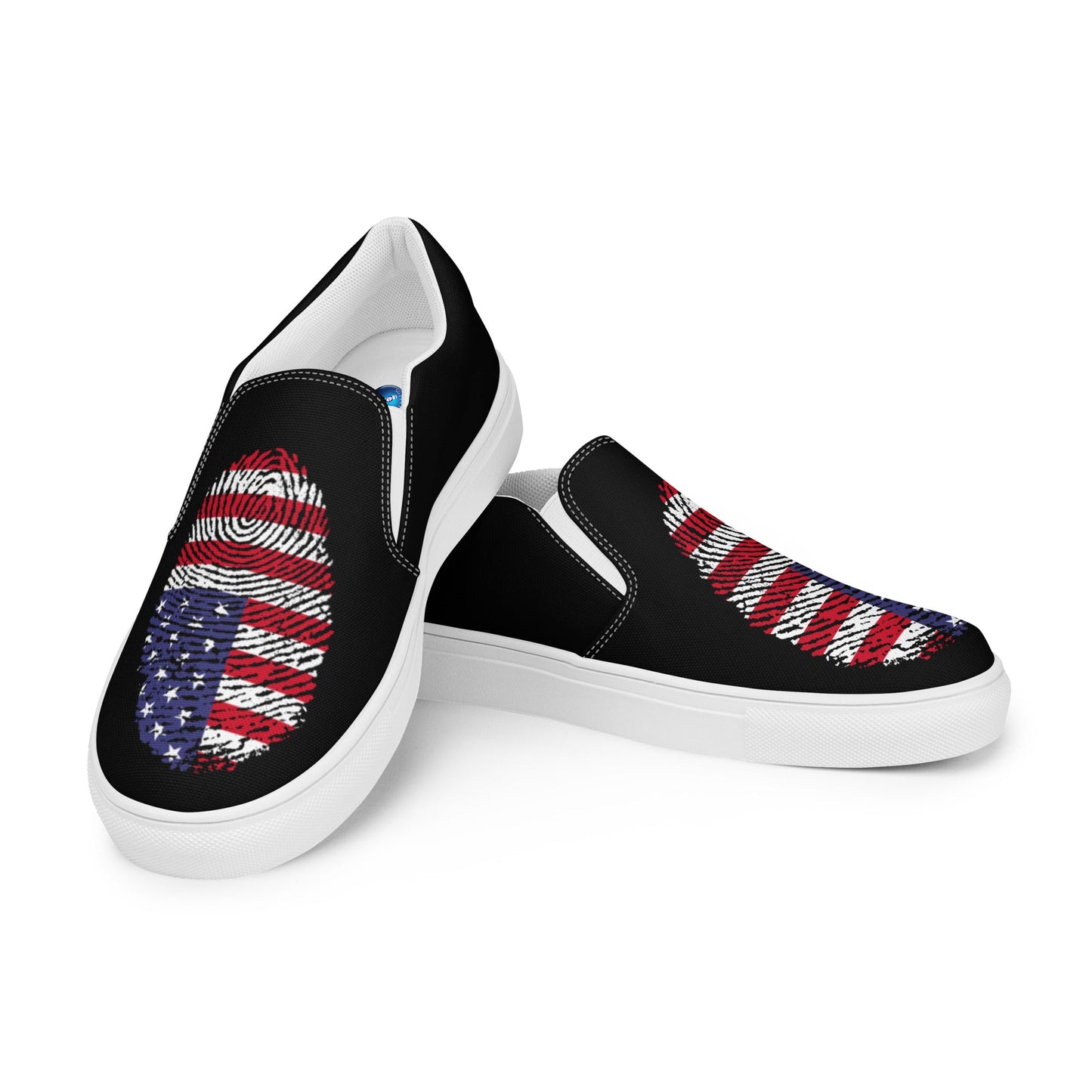 American Fingerprint men's slip-on canvas shoes