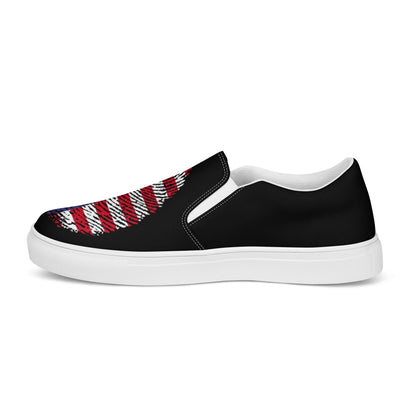 American Fingerprint men's slip-on canvas shoes