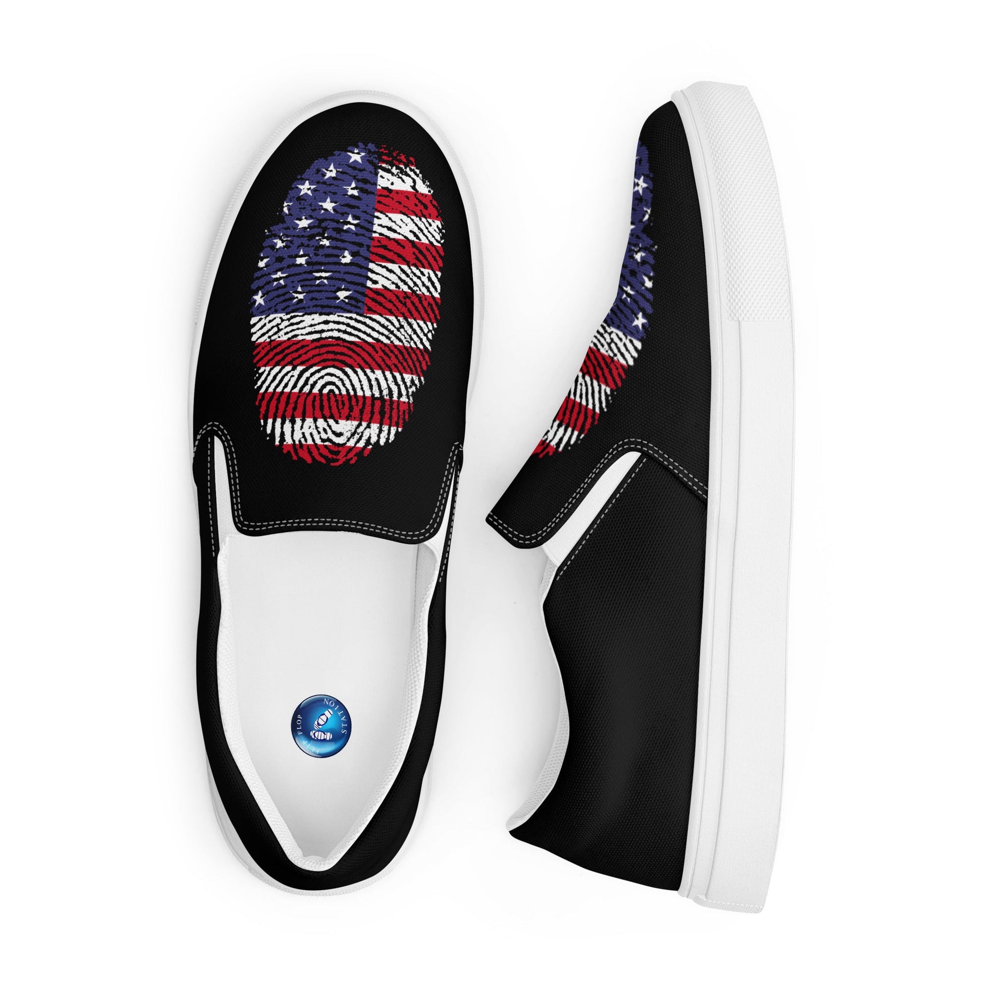 American Fingerprint men's slip-on canvas shoes