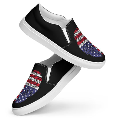 American Fingerprint men's slip-on canvas shoes