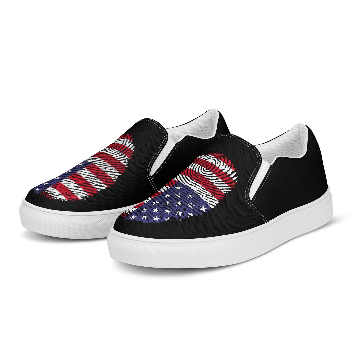 American Fingerprint men's slip-on canvas shoes