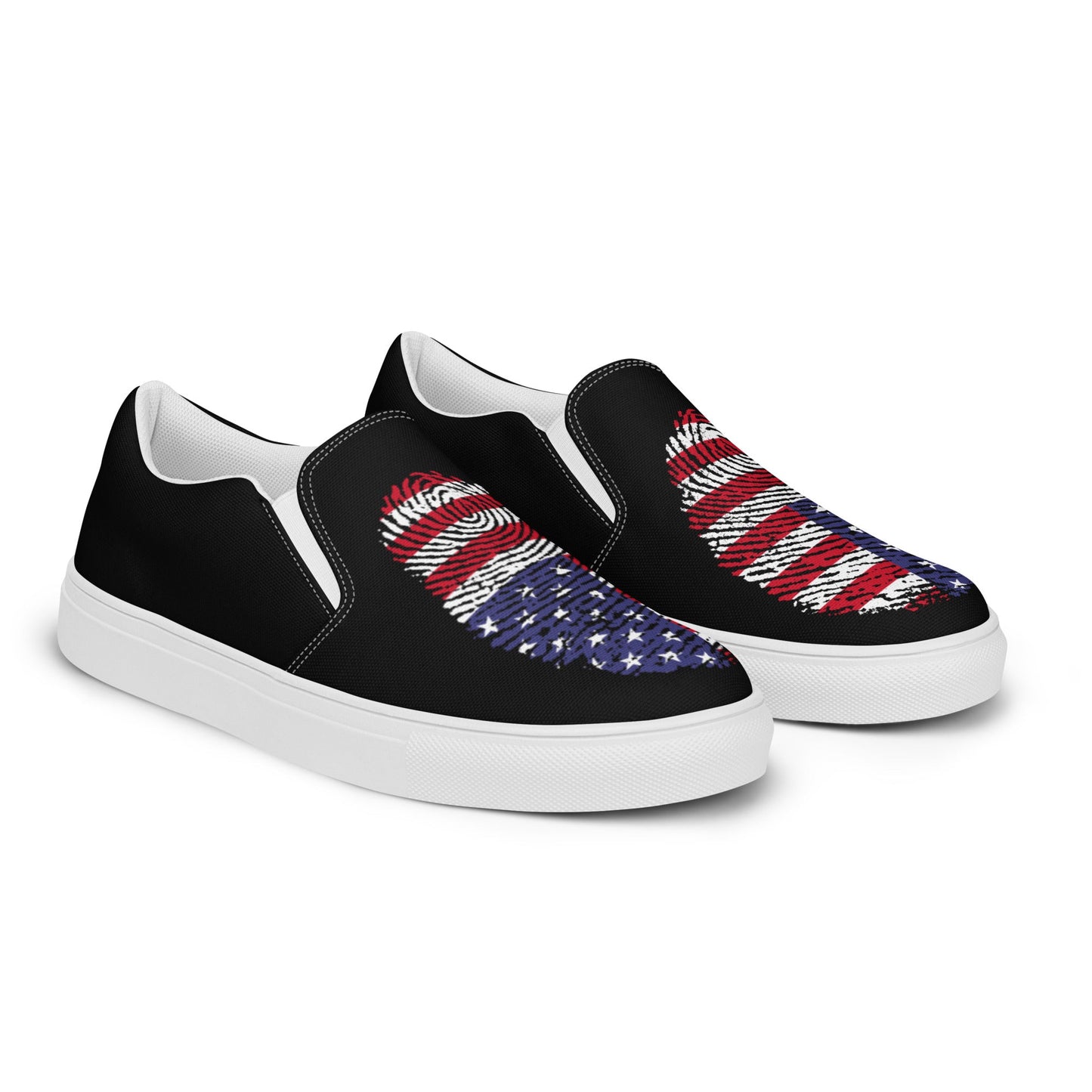 American Fingerprint men's slip-on canvas shoes