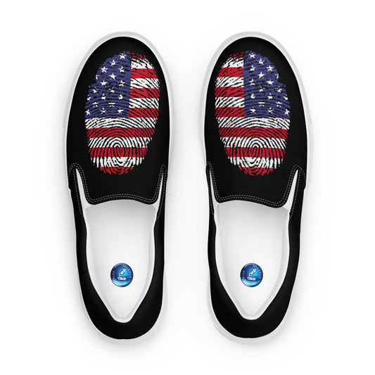 American Fingerprint men's slip-on canvas shoes
