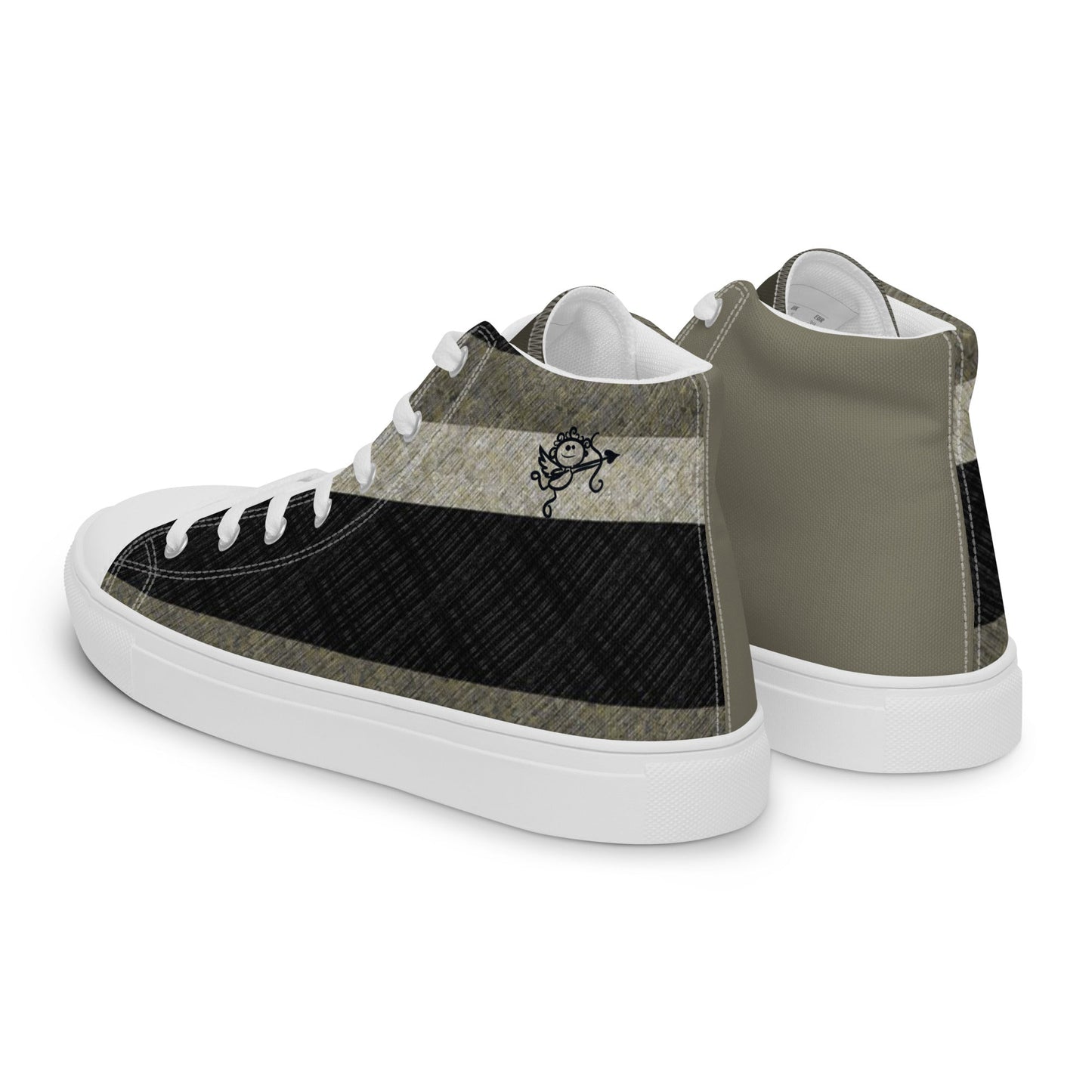 Angel's Stripes high top canvas shoes