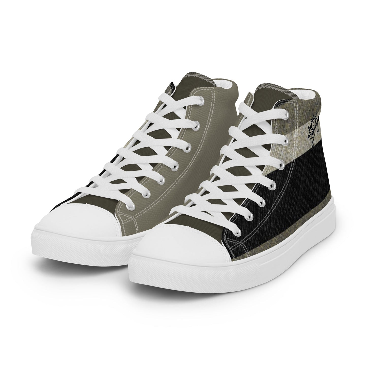 Angel's Stripes high top canvas shoes