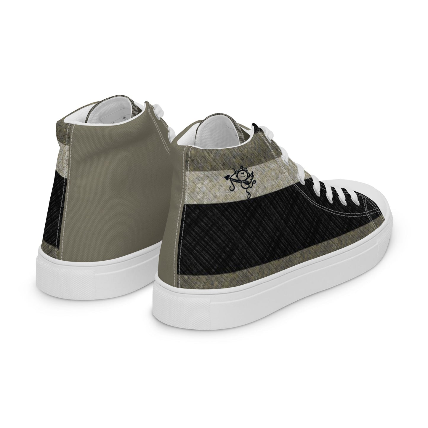 Angel's Stripes high top canvas shoes