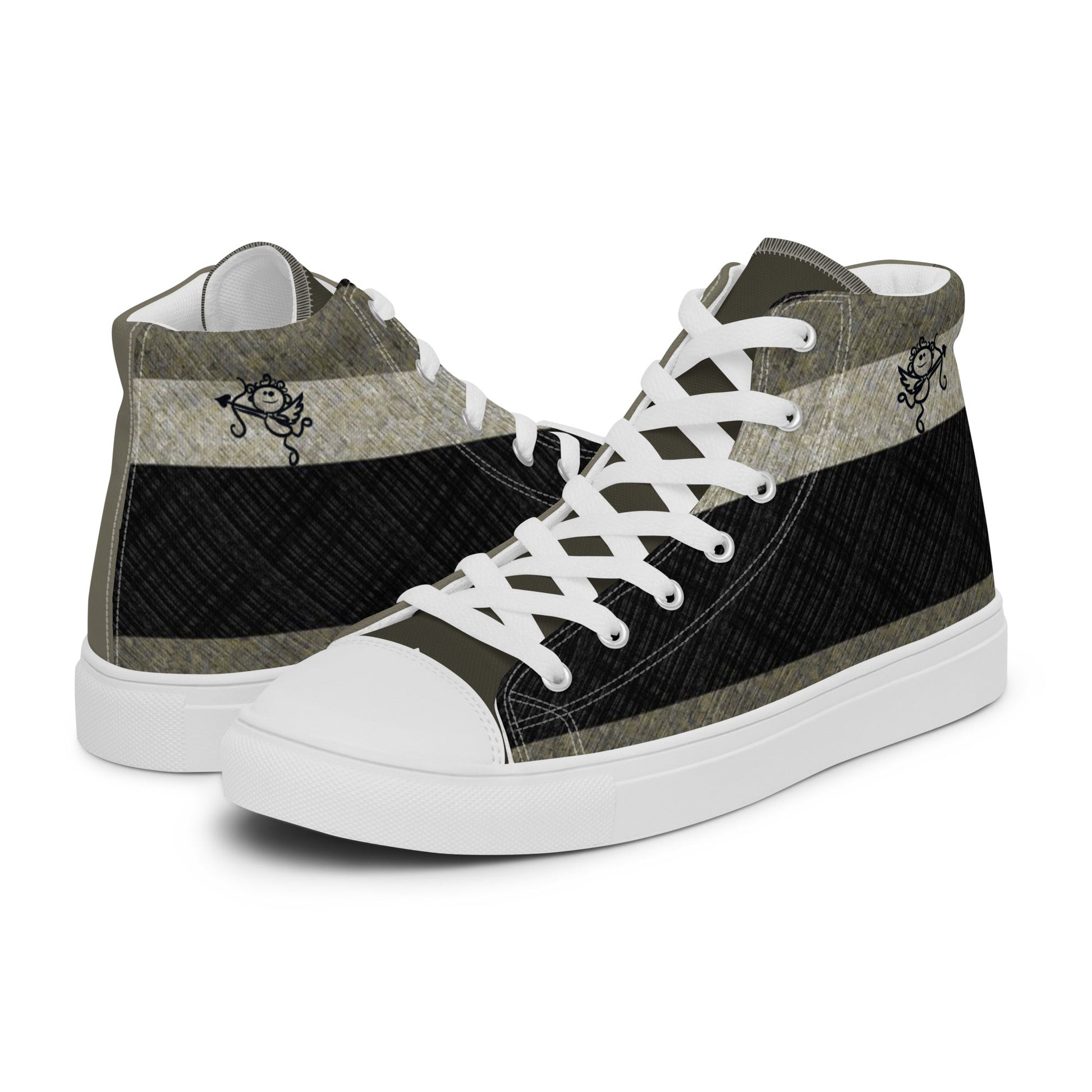 Angel's Stripes high top canvas shoes