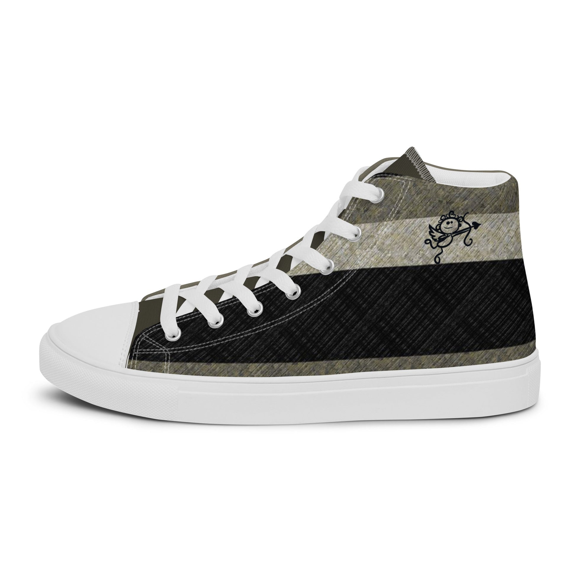 Angel's Stripes high top canvas shoes