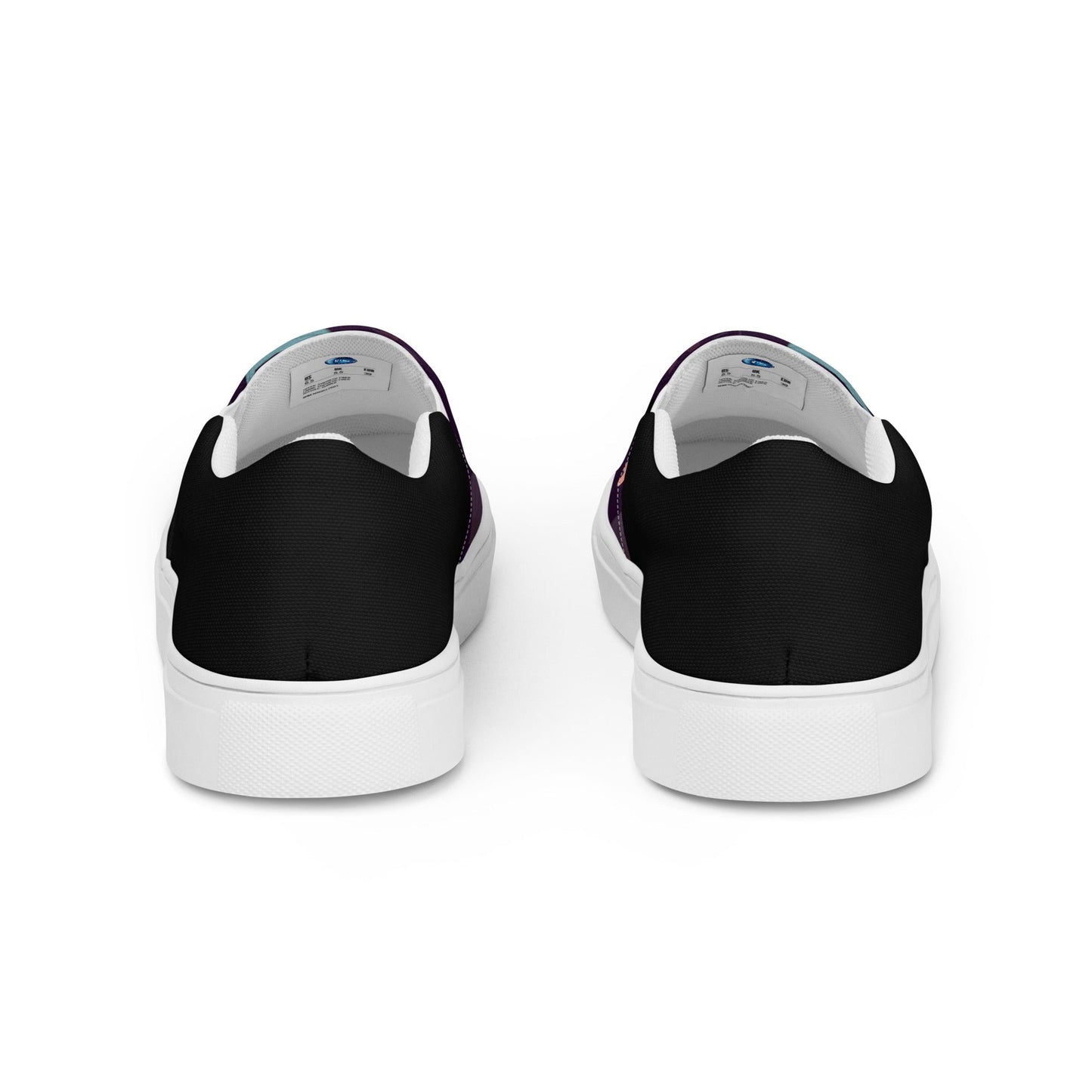 Black & Flower men's slip-on canvas shoes