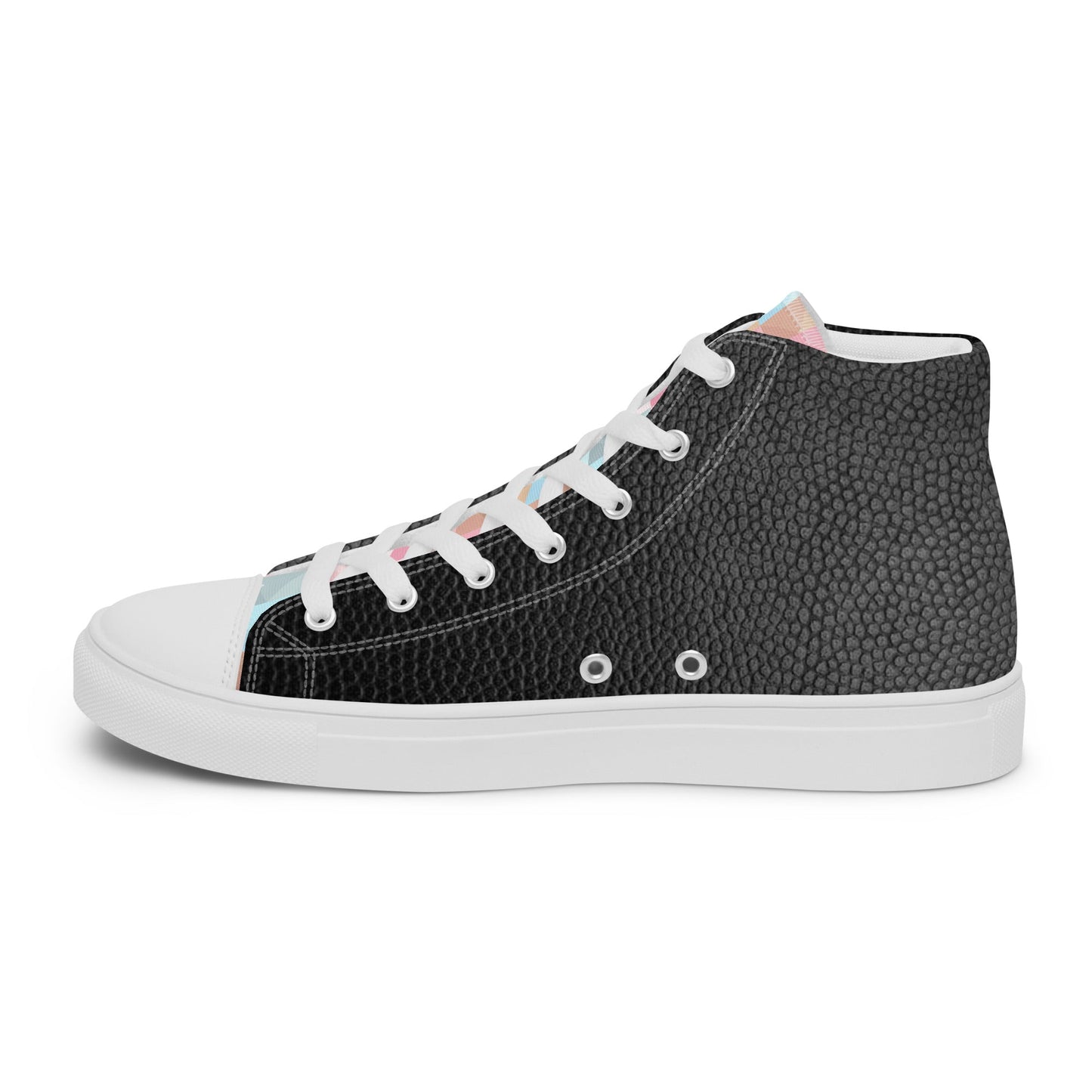 Black & Geo high top canvas shoes