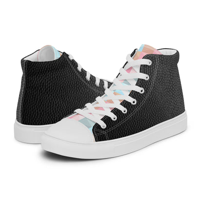 Black & Geo high top canvas shoes