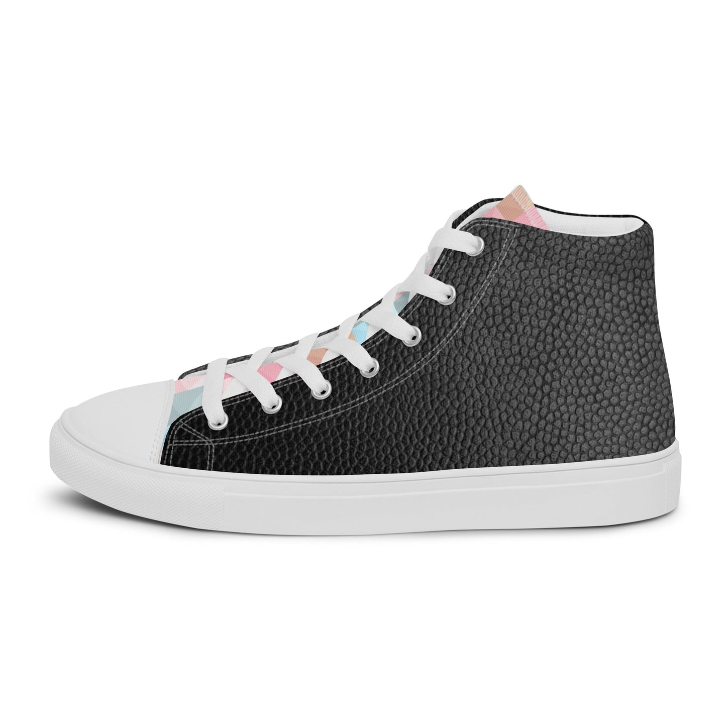 Black & Geo high top canvas shoes