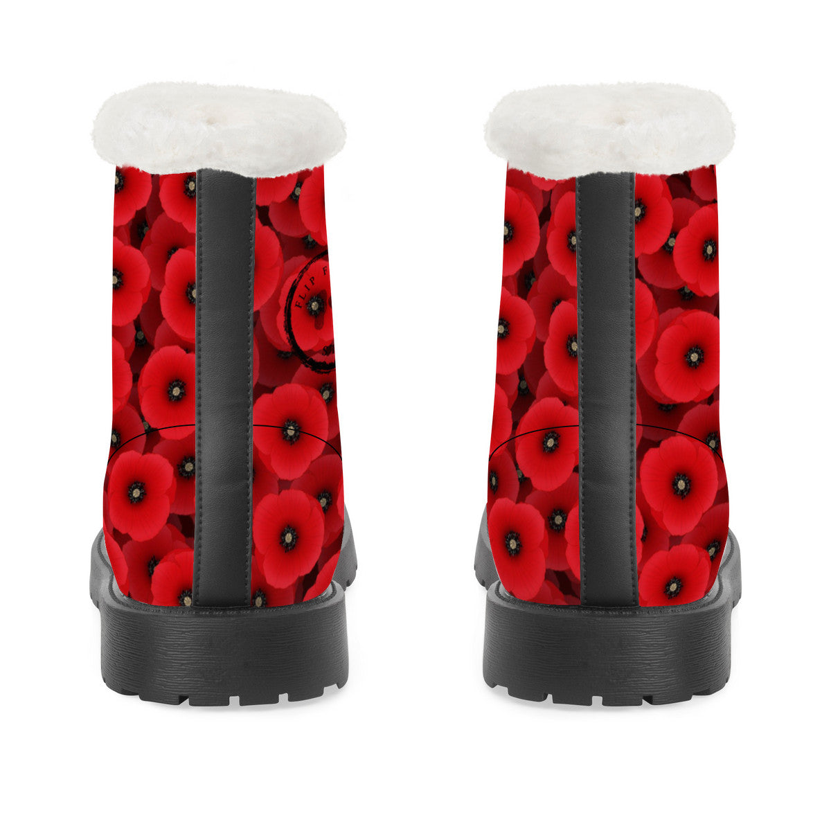 Blossoming Elegance - Women's Red High-Top Boots