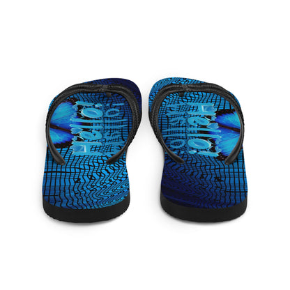 Blue Butterfly Flip-Flops