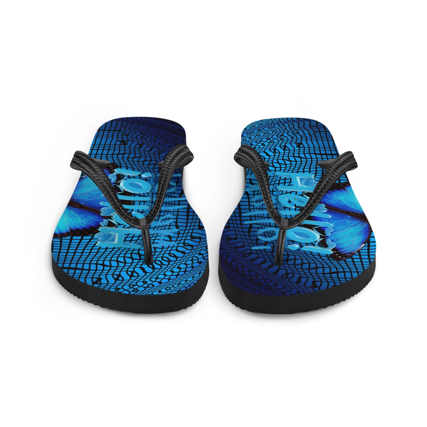 Blue Butterfly Flip-Flops