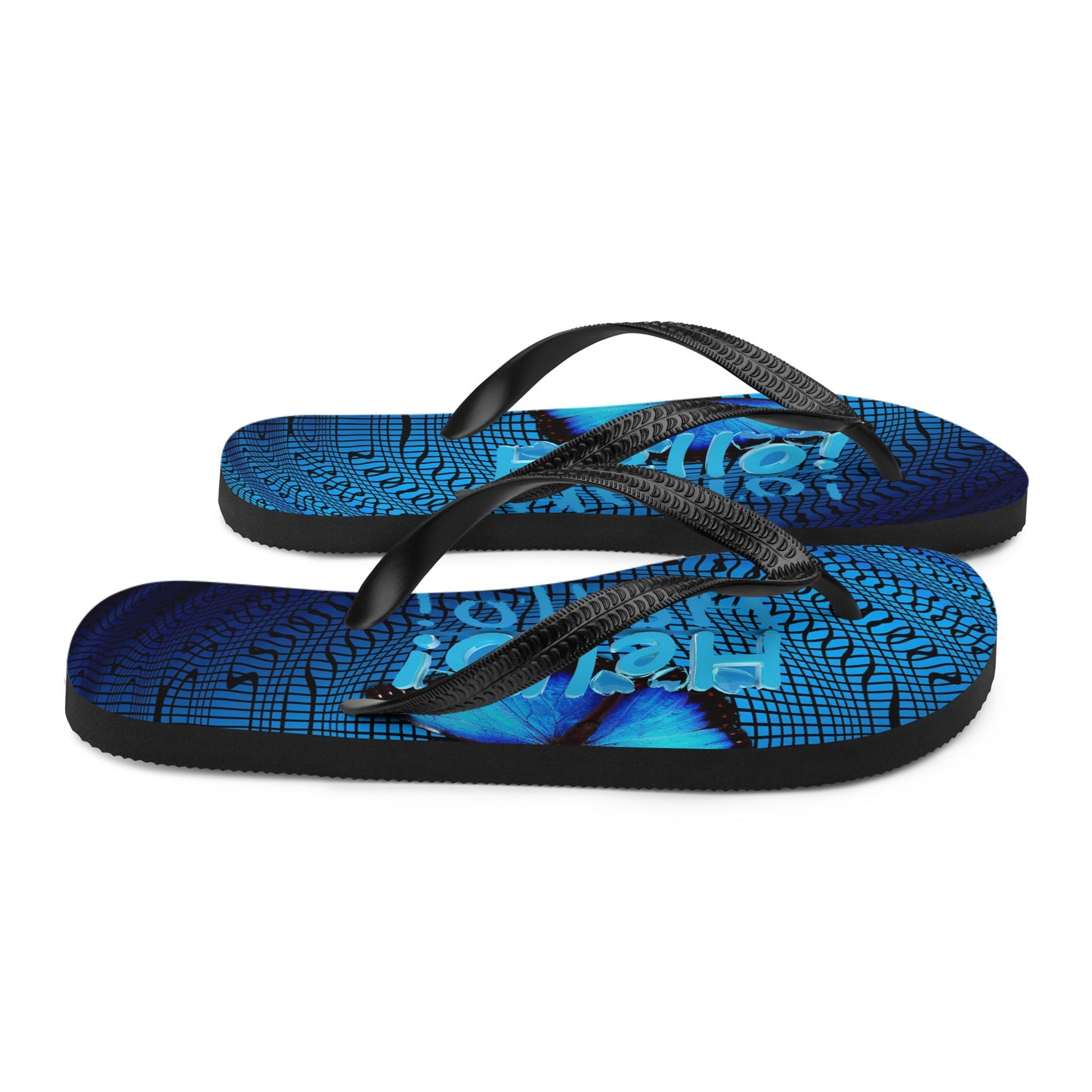 Blue Butterfly Flip-Flops