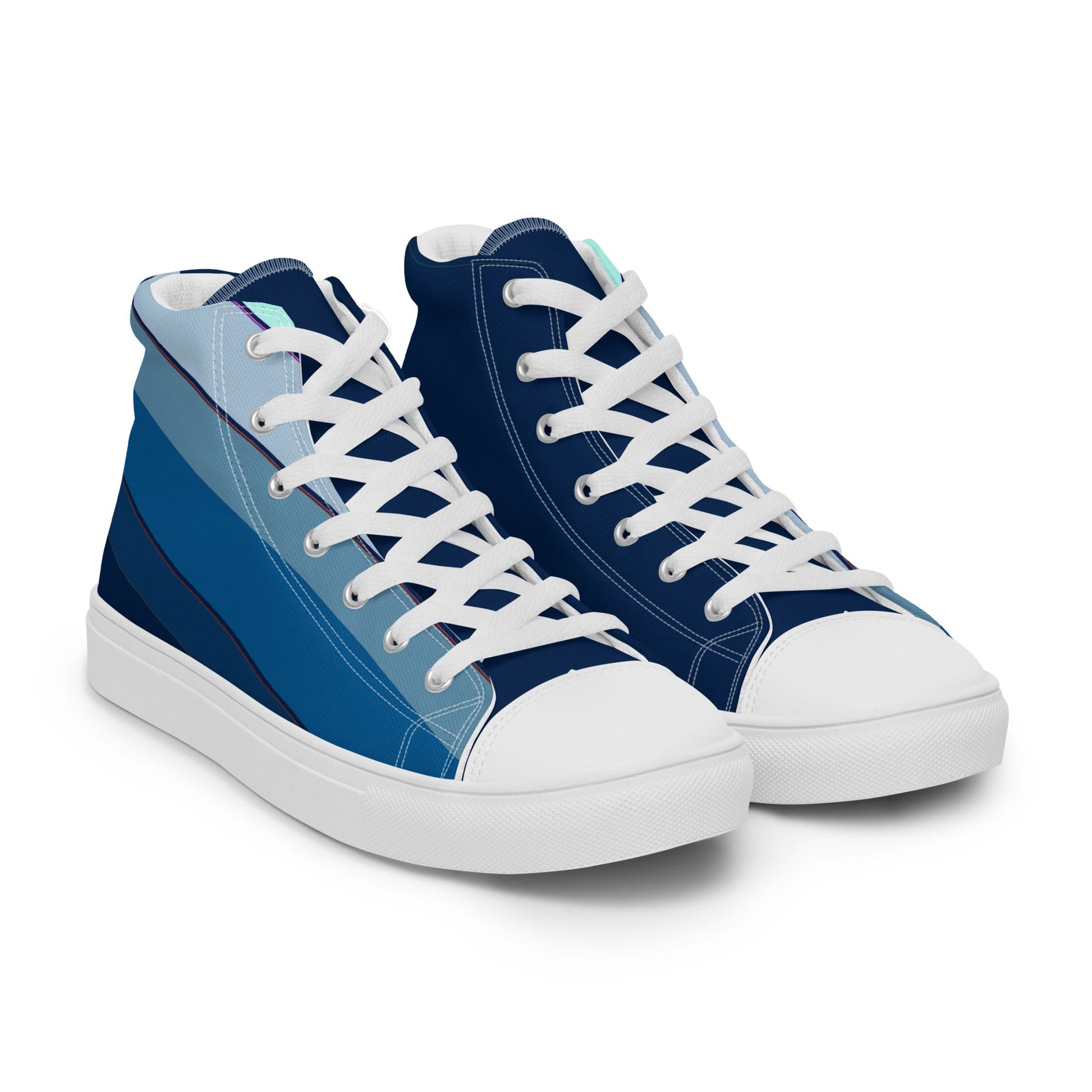 Blue Palette - Men’s high top canvas shoes