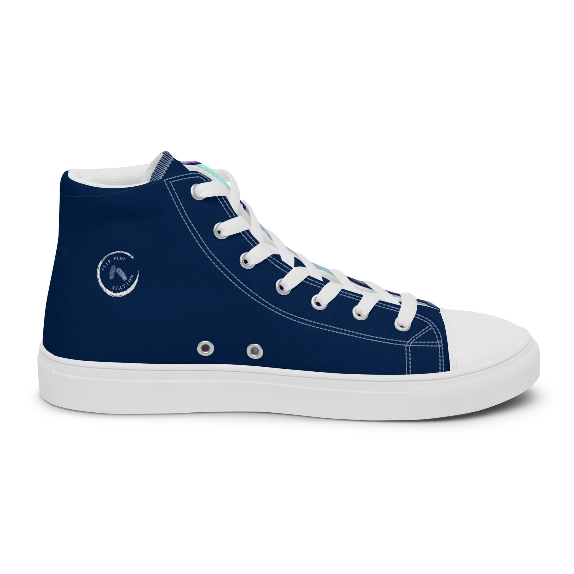 Blue Palette - Men’s high top canvas shoes