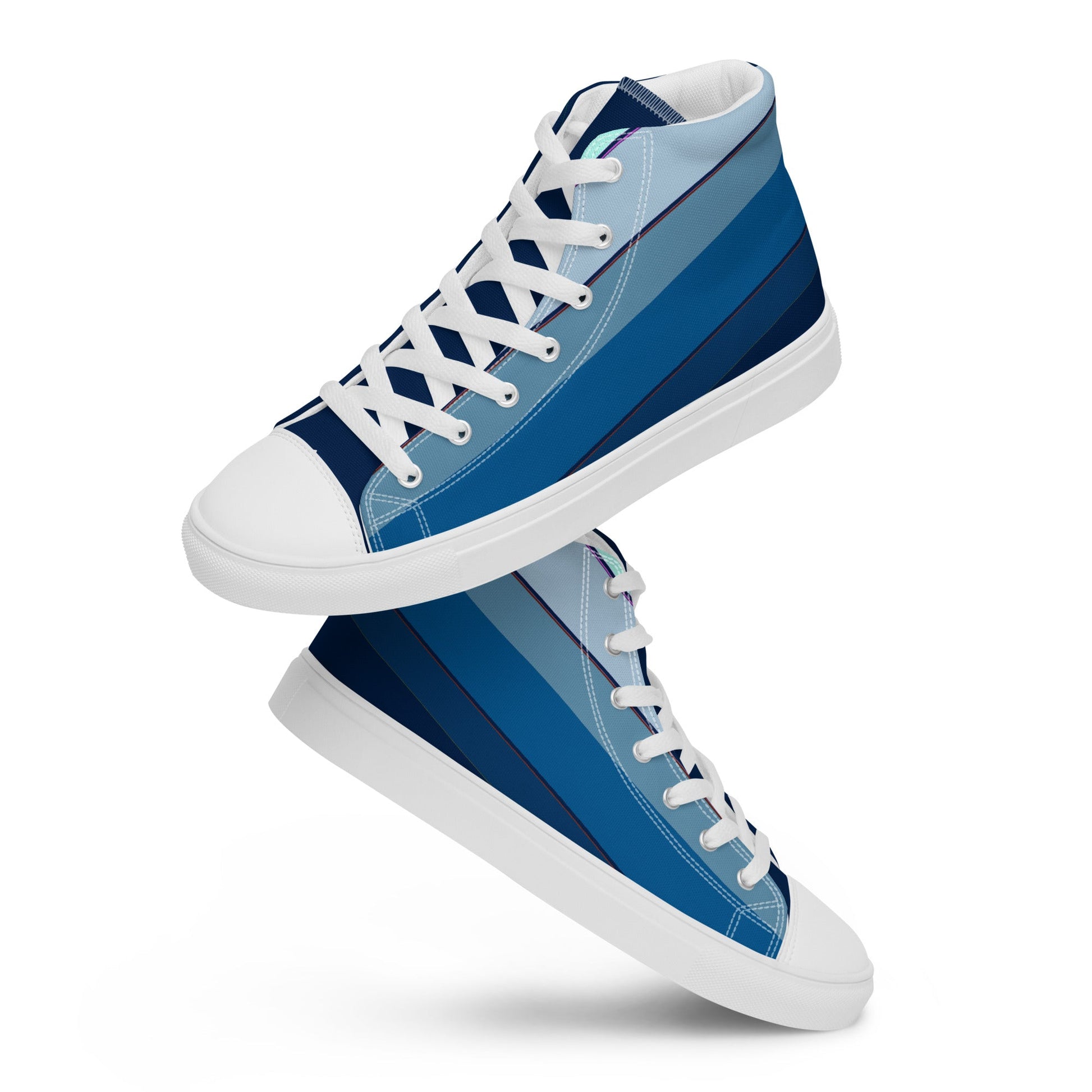 Blue Palette - Men’s high top canvas shoes