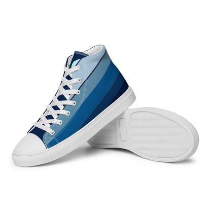 Blue Palette - Men’s high top canvas shoes