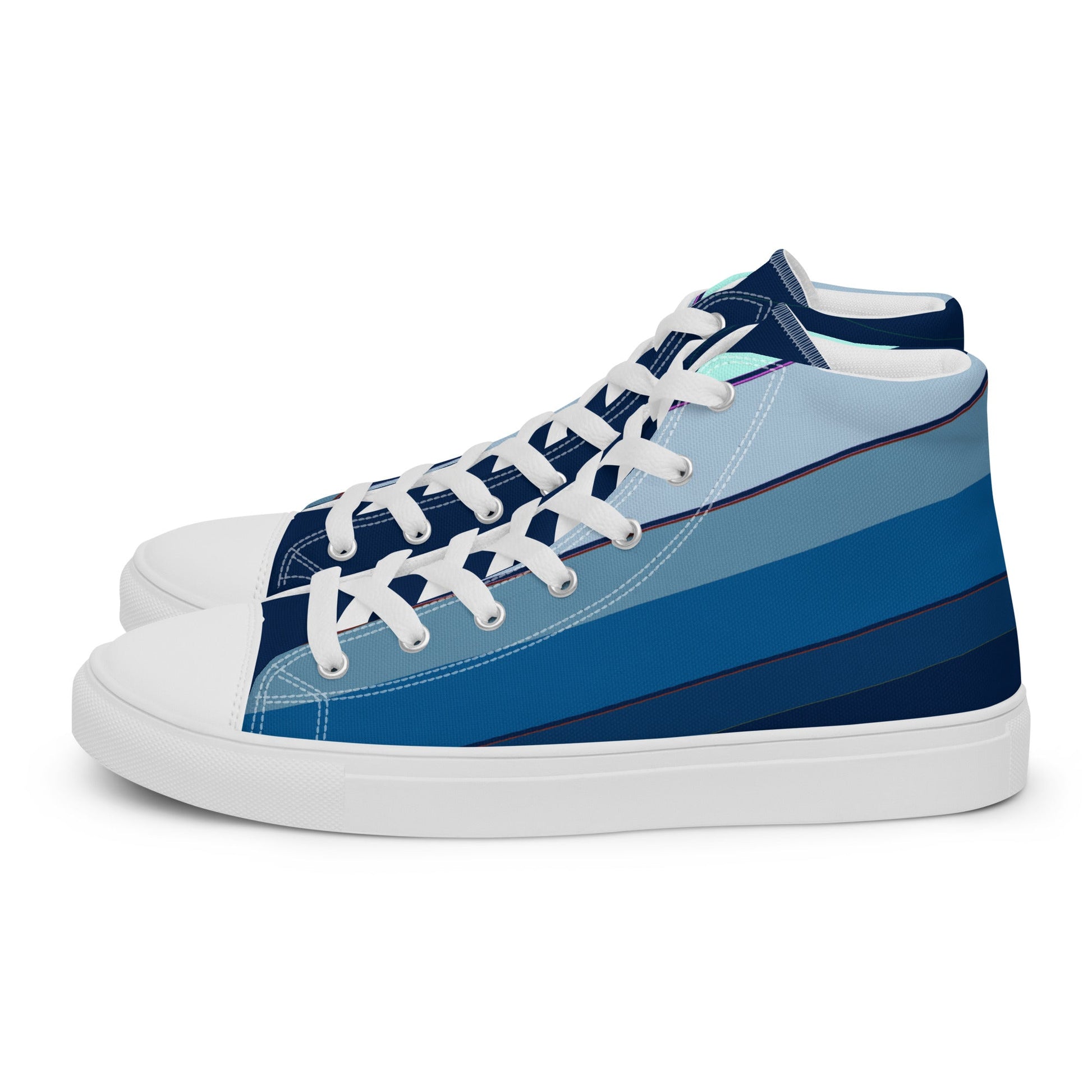 Blue Palette - Men’s high top canvas shoes