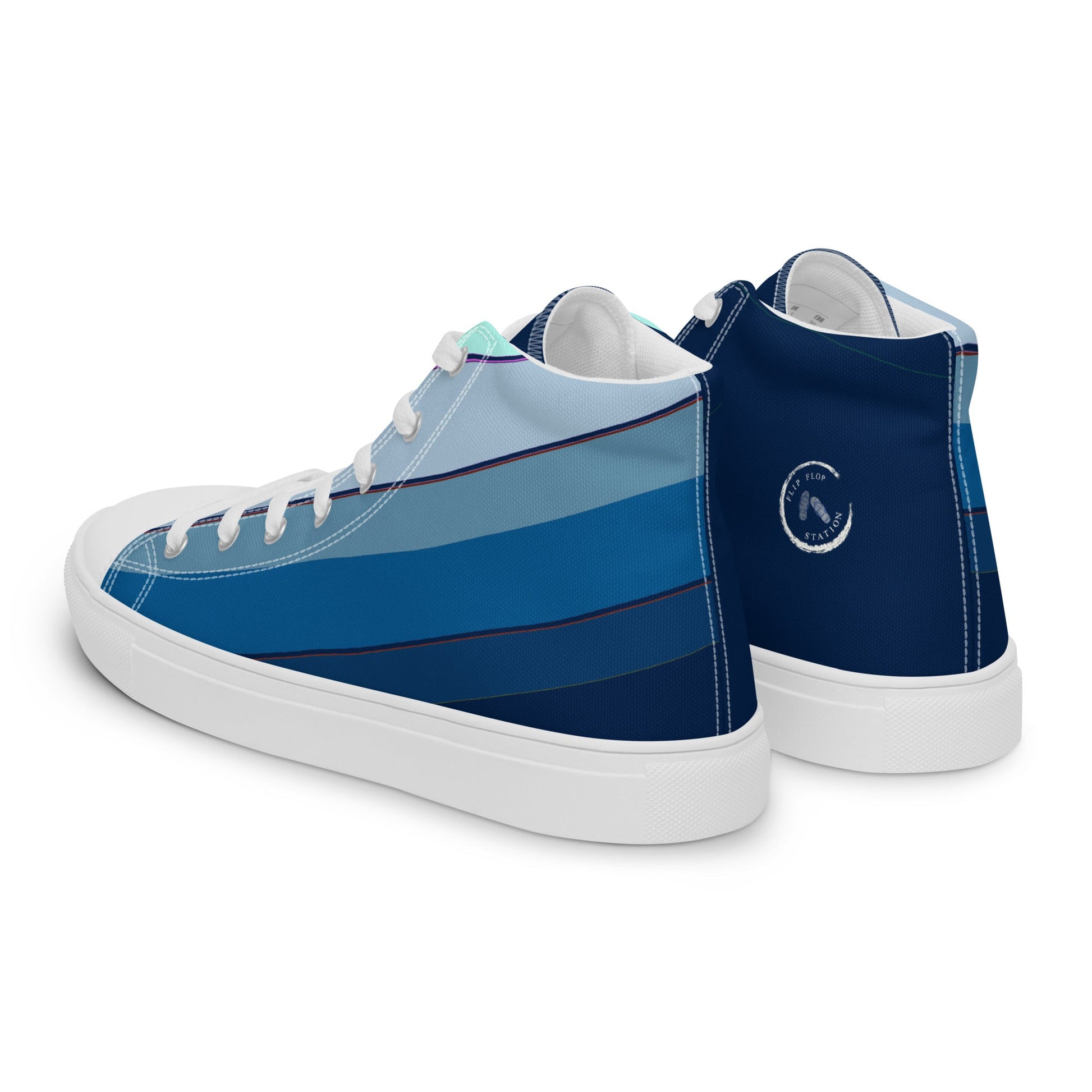 Blue Palette - Men’s high top canvas shoes