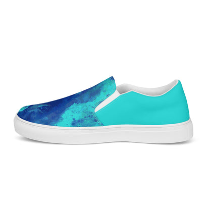 Blue horses Men’s slip-on canvas shoes