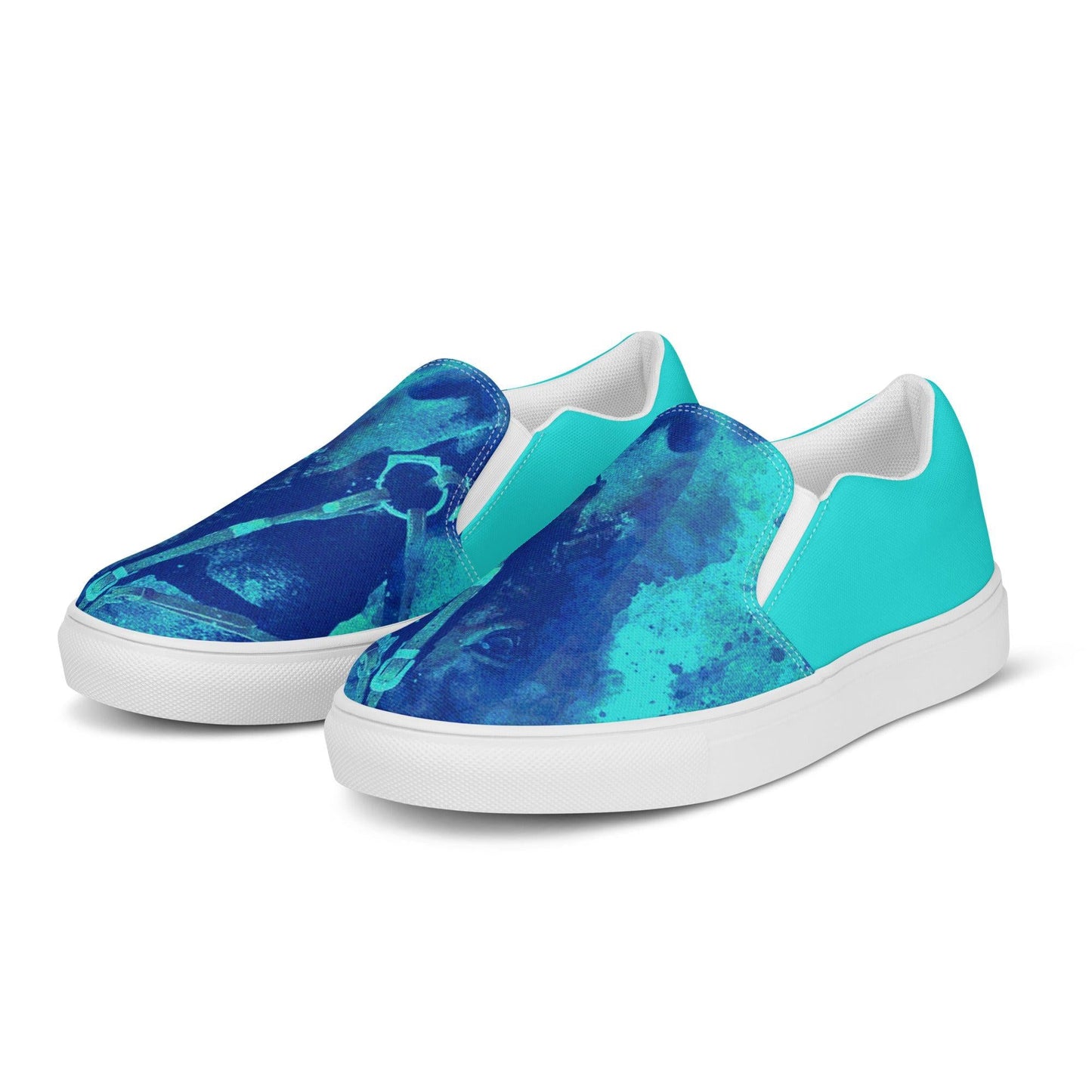 Blue horses Men’s slip-on canvas shoes