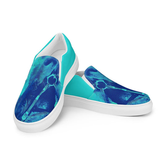 Blue horses Men’s slip-on canvas shoes