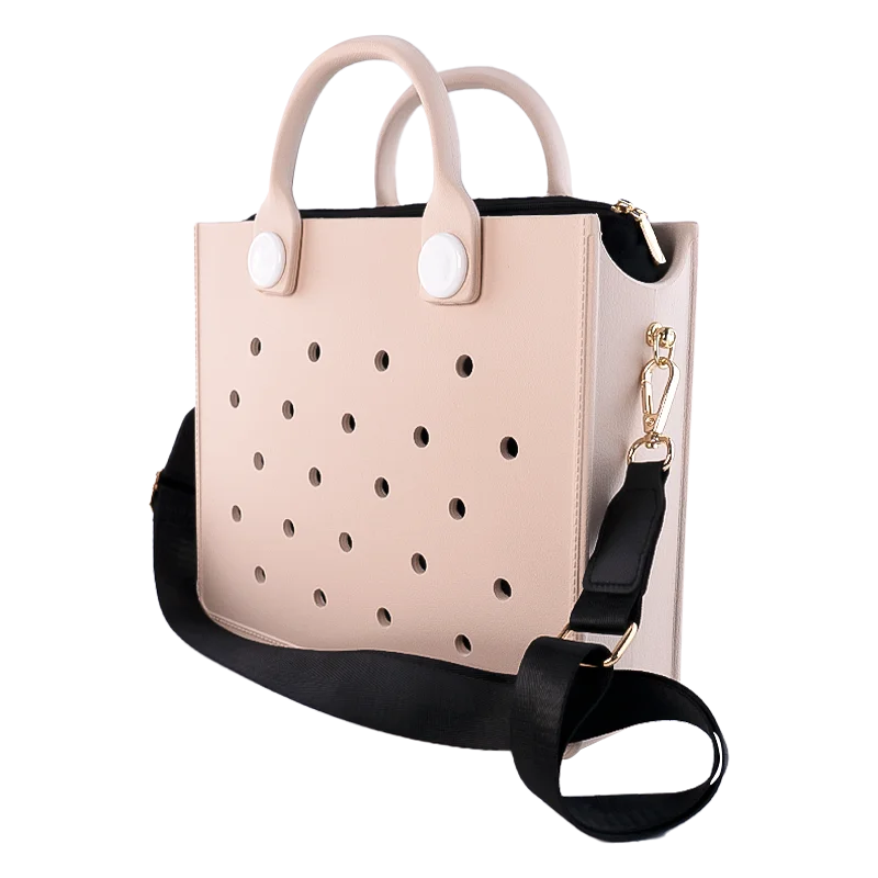 Charm Your Style - Women's Waterproof Tote Bag with Straps & Zipper