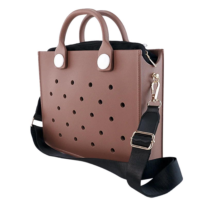 Charm Your Style - Women's Waterproof Tote Bag with Straps & Zipper