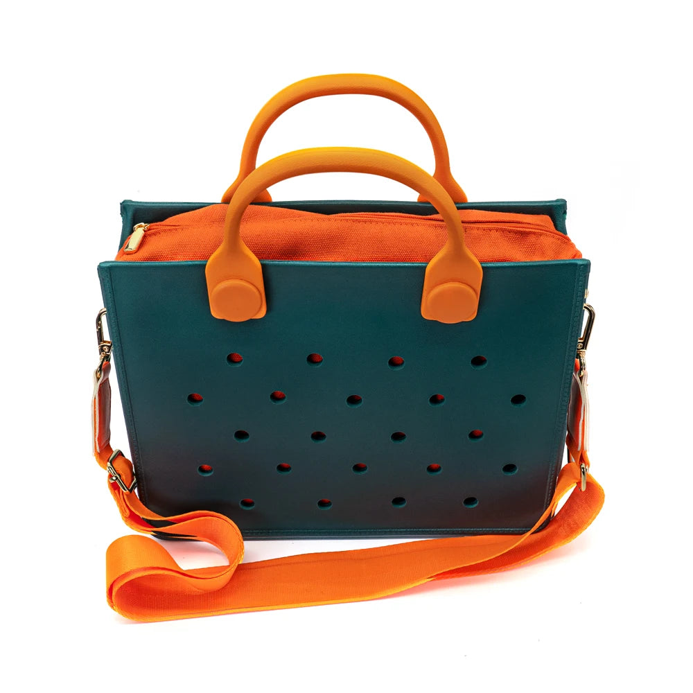 Charm Your Style - Women's Waterproof Tote Bag with Straps & Zipper