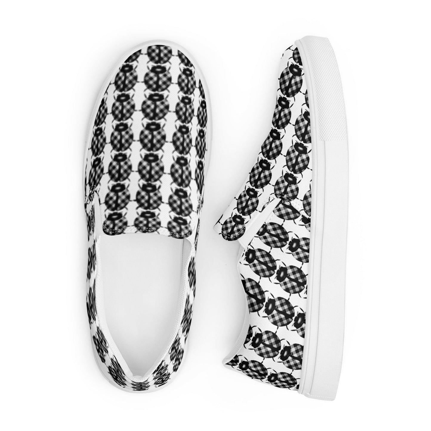 Checkered Ladybirds Men’s slip-on canvas shoes