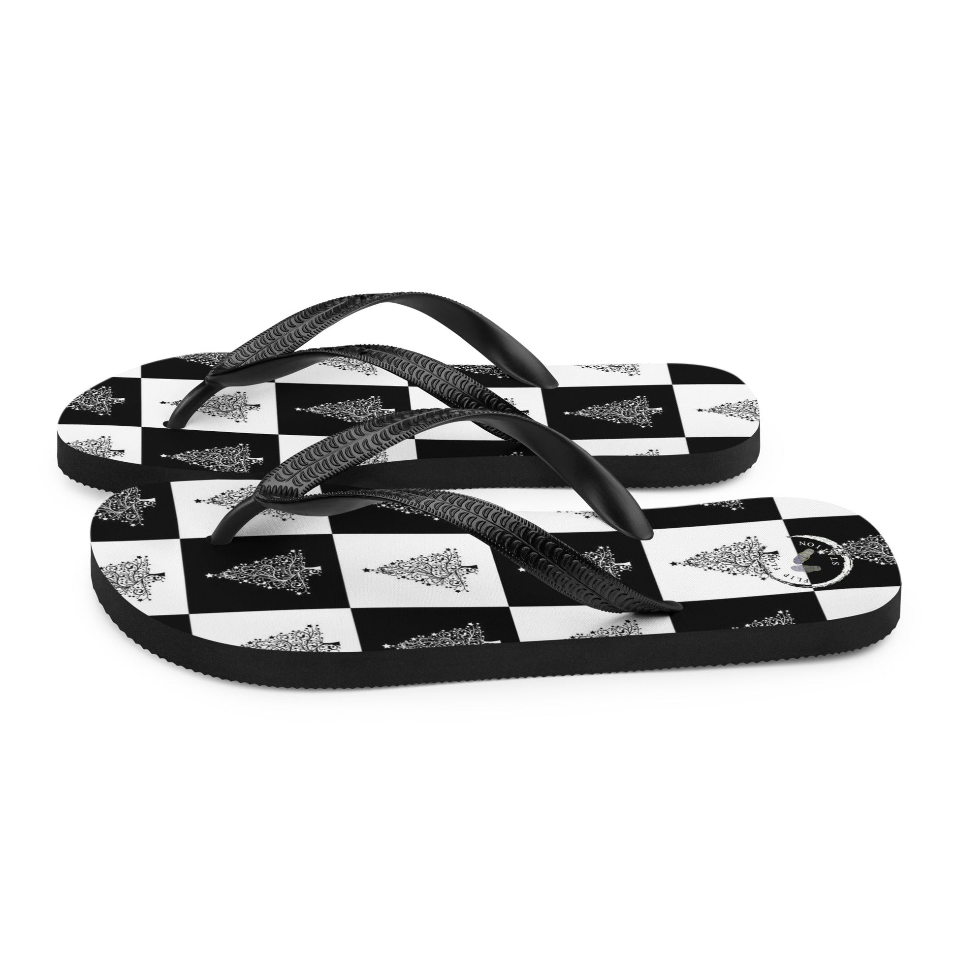 Christmas Checkers Flip-Flops design