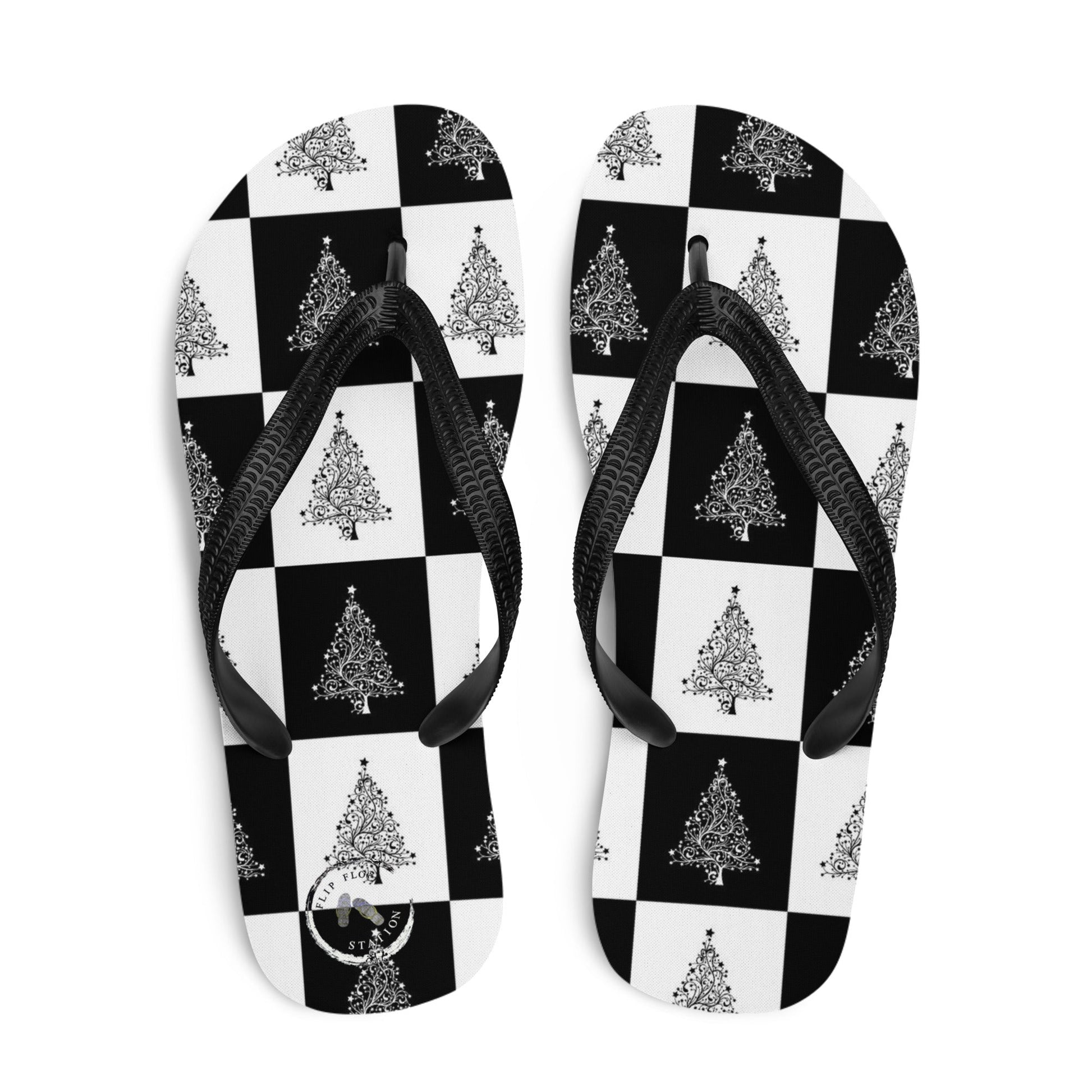 Christmas Checkers Flip-Flops design