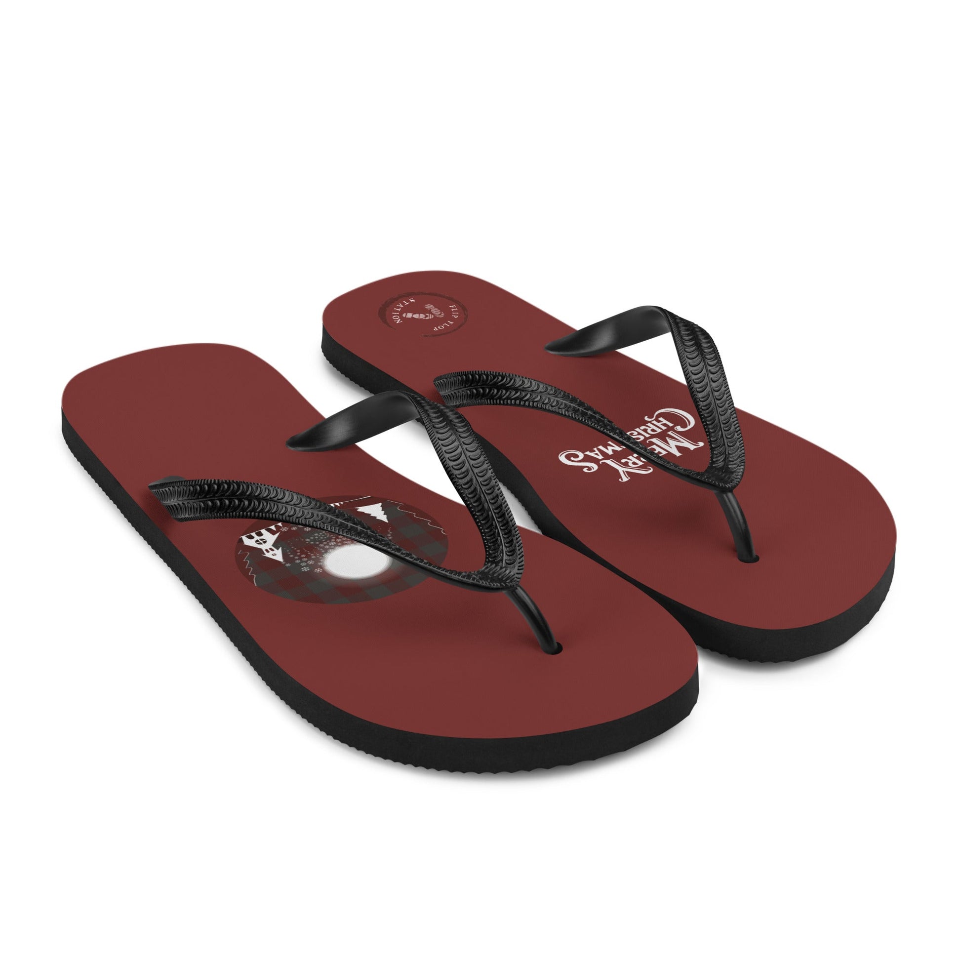 Christmas Moon Flip-Flops Designs