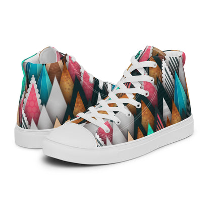 Colorful Pines - Women’s high top canvas shoes