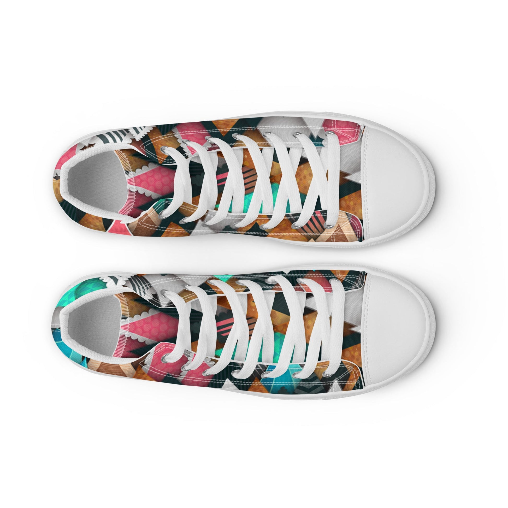 Colorful Pines - Women’s high top canvas shoes