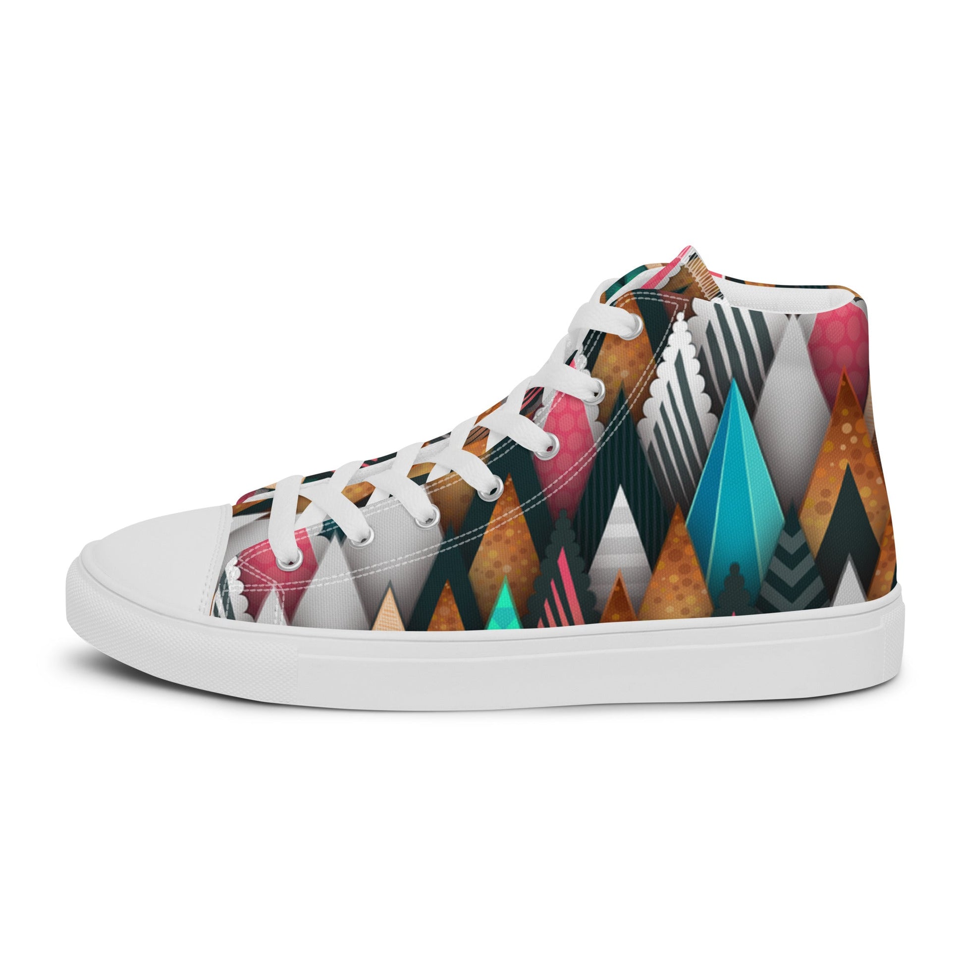 Colorful Pines - Women’s high top canvas shoes